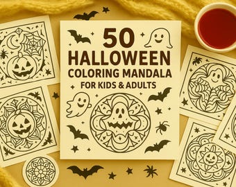 Halloween Mandala Coloring Pages – Pumpkins, Ghosts & Spooky Designs (PDF Download)