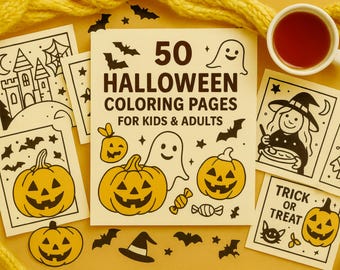 50 Halloween Malvorlagen: Gruseliger Spaß für Kinder & Erwachsene (Druckbare PDF)