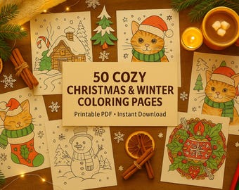 Dibujos para colorear navideños: 50 diseños navideños (Descarga PDF)