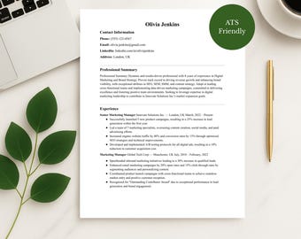 ATS-vriendelijke CV-sjabloonbundel | Sollicitatiebrief, modern ontwerp (digitale download)