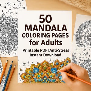 50 Mandala Coloring Pages: Printable Relaxation Art for Adults (PDF Download)