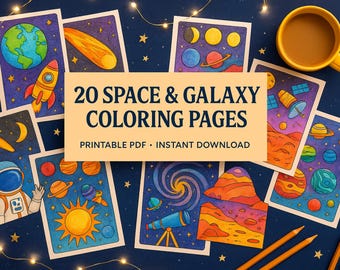 20 Space and Galaxy Coloring Pages | Printable PDF for Kids & Adults