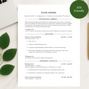 Entry Level Resume Template Bundle, ATS Friendly Resume Word Google Docs Pages, No Experience CV, Simple Resume, Basic Resume, Cover Letter