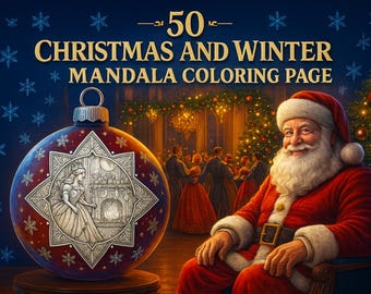 50 Christmas and Winter Mandala Coloring Pages – Holiday Printable PDF Book