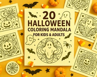 20 Halloween Mandala Coloring Pages – Fun and Relaxing Printable Activity for Kids & Adults
