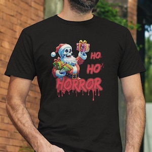 Skeleton Santa Unisex T-Shirt, Halloween Christmas Horror Tee, Holiday Gift Shirt, Scary Funny, Alternative Casual Clothing, Gothic Xmas