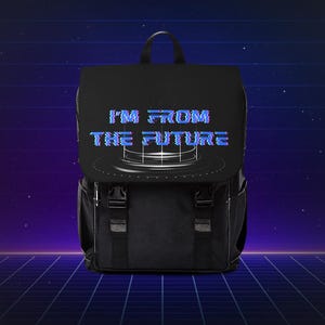 Retro Futuristic Backpack, Cyberpunk Bag, Time Travelers Daypack, Sci-Fi Fans Gift, Y2K Style, Digital Fashion, Science Student Teacher Gift