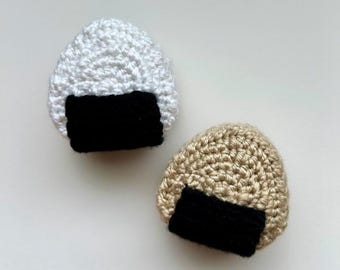 Mini Crocheted Onigiri Pouch | Kawaii Coin Purse | Handmade Rice Ball Mini Bag