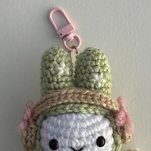Miffy Bunny Flower Keychain | Crochet Bag Charm | Miffy Plush Gift image 3