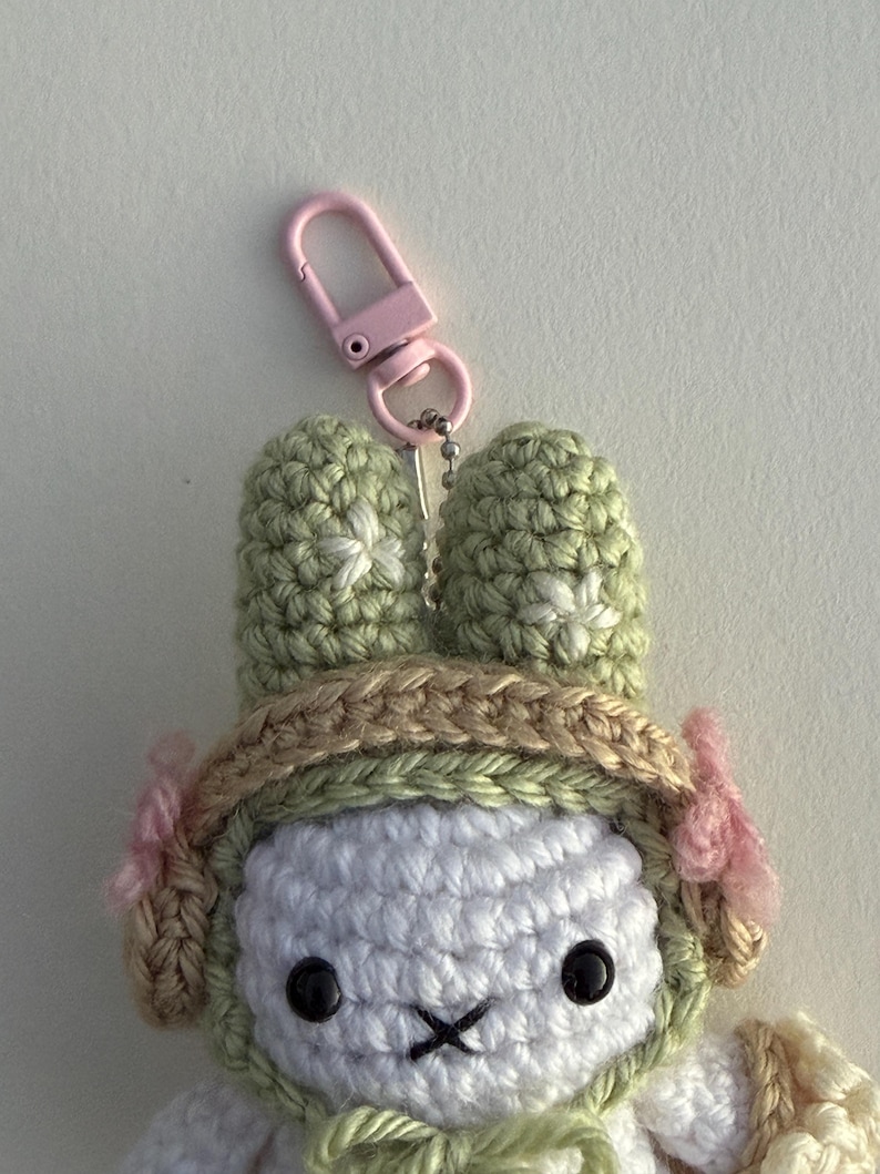Miffy Bunny Flower Keychain | Crochet Bag Charm | Miffy Plush Gift image 3