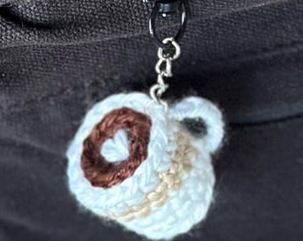 Crochet Coffee Mug Keychain Pattern – Mini Amigurumi Drink Keyring – Beginner PDF Pattern