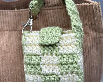 Crochet Checkered Keychain Bag Pattern