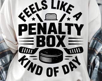 3 Colors Funny Hockey Penalty Box Design: Sports Sublimation PNG SVG (Digital Download)