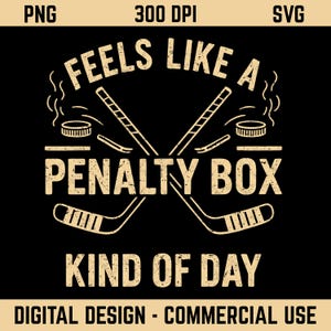 Divertente box di rigore da hockey in formato PNG SVG, design sportivo a sublimazione per magliette da uomo, stampa fai da te su maglietta, download digitale per tazze, regali e abbigliamento