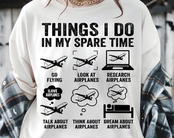 Funny Airplanes Lover Things I Do in My Spare Time PNG SVG, Airplanes Lover Gift, Birthday, Gift for Husband, Father, Dad, Muscle Airplanes