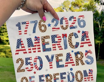 USA 250th Anniversary 2026 PNG – Retro Patriotic 250 Years of America Shirt Design, 4th of July Sublimation, Digital download