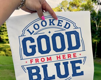 Looked Good From Here Blue SVG PNG – Funny Baseball Umpire Quote Shirt Design, Game Day Digital Download