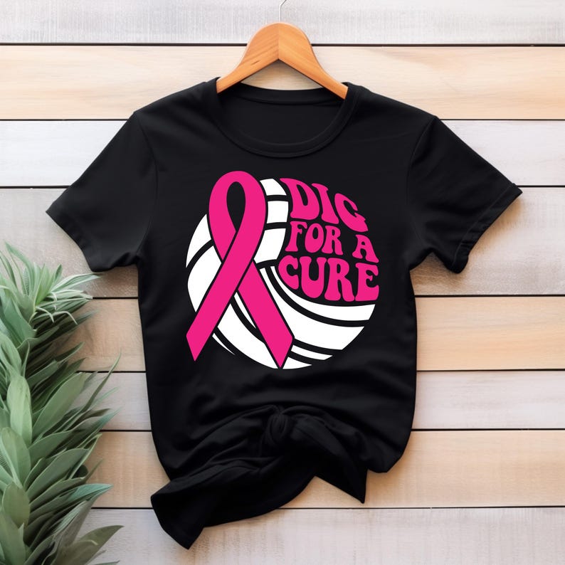 Dig for A Cure Volleyball SVG PNG, Breast Cancer Awareness Ribbon ...