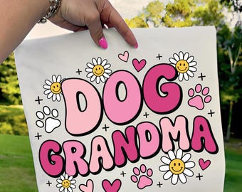 Grandma Dog SVG PNG – Grandma Dog Lover Shirt Design, Retro Mama Pet Owner Digital Download