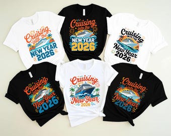 6 Bundle Cruising Into The New Year 2026 PNG, Tropical Cruise Vacation Design, Funny New Year Travel, Family Reunion Holiday Trips