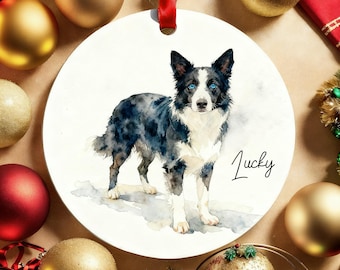 Enfeite de Natal com Foto de Cachorro em Memória do Seu Animal de Estimação, Decoração Personalizada para o Natal, Lembrança Natalina com Nome Personalizado, Enfeite de Natal para Cachorro, Enfeite para Animal de Estimação, Enfeite de Natal