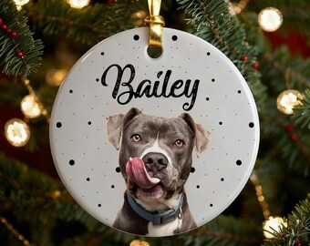 Enfeite de Natal personalizado para animais de estimação, lembrança de Natal com nome personalizado, enfeite de Natal para cachorro, enfeite de Natal com foto do seu animal de estimação, enfeite de Natal, enfeite para cachorro