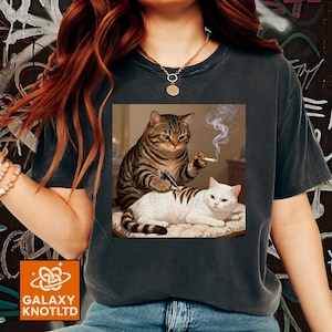 Comfort Colors Cat Tattoo Hoodie, Funny Meme Sweatshirt
