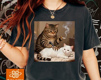 Sudadera con capucha y meme divertido de tatuaje de gato en colores cómodos