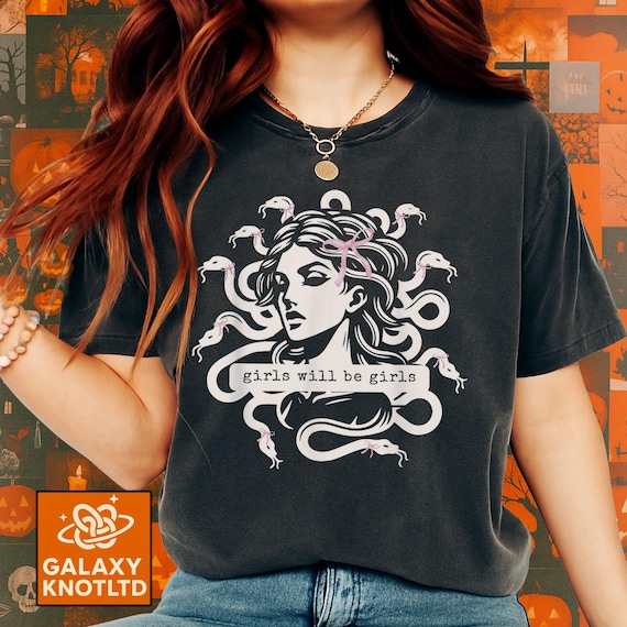Girls Will Be Girls Medusa Tee: Feminist Comfort Colors Crop Top