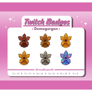 Demogorgon Stream Sub Bit Badges | for Twitch Discord Kick Youtube
