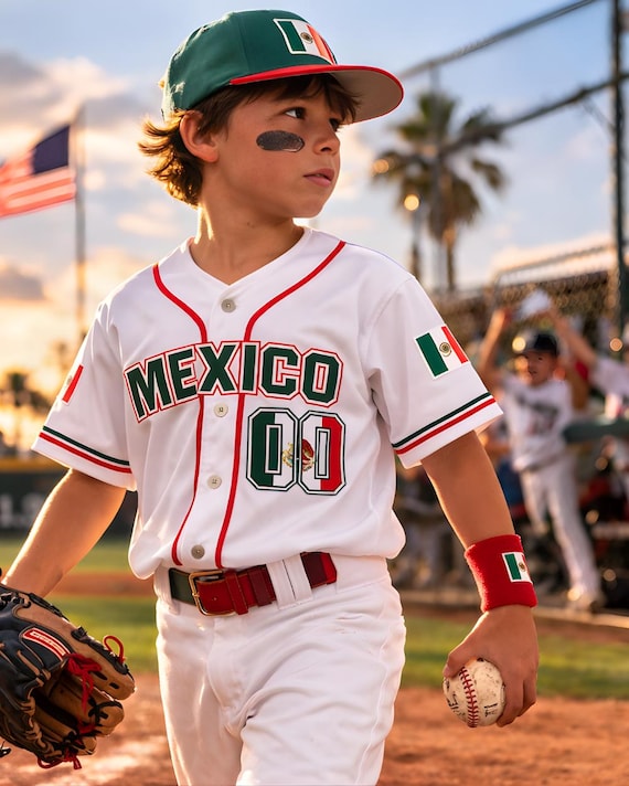 Mexico Flag Baseball Jersey Custom Name Number, Personalized