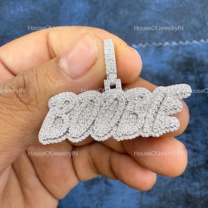 Men&#39;s Custom VVS Moissanite Pendant, Iced out Moissanite Pendant, Customize Pendants in Any Letters, Hip Hop Jewelry Christmas Gift