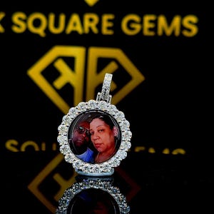 Pingente personalizado com foto em prata 925 e moissanita: Joias personalizadas para guardar memórias