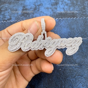 Moissanite Hip Hop Pendant, Any Custom Letter Pendant, Custom Letter, Iced Out Diamond Pendant, 925 Sterling Silver Men&#39;s Pendant