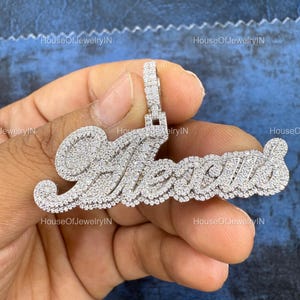 Benutzerdefinierte VVS Moissanite Diamant Rapper Anhänger, 925 Starling Silber Ice Out Diamant Anhänger, Hip Hop Diamant Anhänger für Herren, Geschenk für ihn