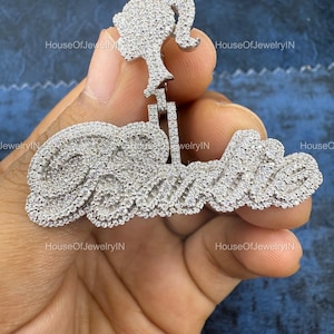 Custom Letter Hip Hop Pendant, Custom Your Lucky Name, Men&#39;s Hip Hop Number Pendant, Moissanite Pendant, Ice Out Hip Hop Jewelry