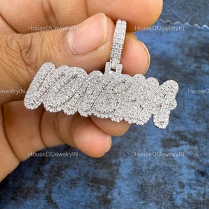 Custom Letter Hip Hop Pendant, Custom Your Lucky Name, Men&#39;s Hip Hop Number Pendant, Moissanite Pendant, Ice Out Hip Hop Jewelry