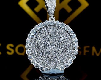Colgante de moissanita para hombre, plata de ley 925, joyería de rapero hip hop