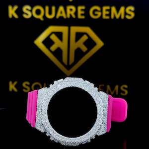 Iced Out G-Shock GA-2100 Watch | VVS1 Moissanite, Pink Casioak
