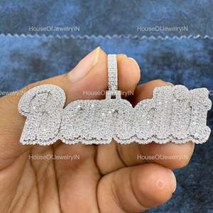 Moissanite Hip Hop Pendant, Any Custom Letter Pendant, Custom Letter, Iced Out Diamond Pendant, 925 Sterling Silver Men&#39;s Pendant