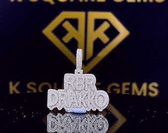 Custom Moissanite Letter Pendant: Iced Out Sterling Silver Hip Hop Jewelry
