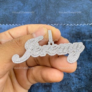 Benutzerdefinierte VVS Moissanite Diamant Rapper Anhänger, 925 Starling Silber Ice Out Diamant Anhänger, Hip Hop Diamant Anhänger für Herren, Geschenk für ihn