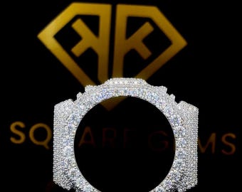 Cassa dell'orologio GA2100 con cassa rovesciata / lunetta in stile AP con moissanite VVS1