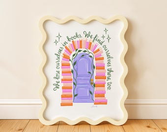 Book Lover Quote Art Print, Magical Book Arch Wall Decor