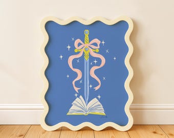 Romantasy Sword and Bows Art Print, Bookish Decor
