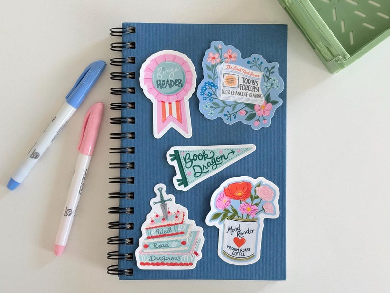 Stiker Let's Read 100% Chance of Reading Sticker, Book Lover Sticker - Etsy