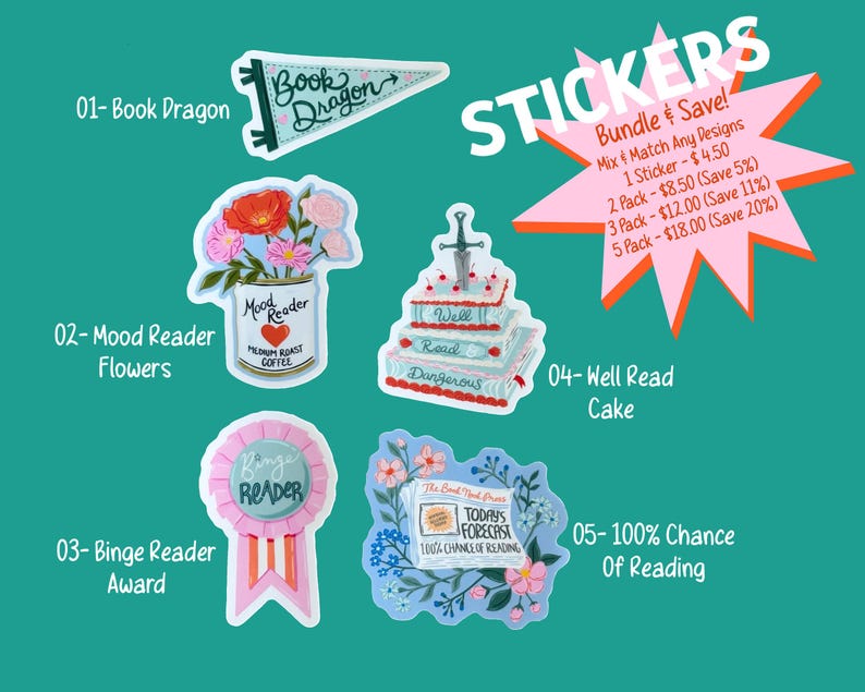 Stiker Let's Read 100% Chance of Reading Sticker, Book Lover Sticker - Etsy