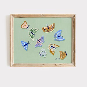 Farfalla e falena magica salvia, stampa artistica, farfalla bizzarra, illustrazione, PetiteHooray