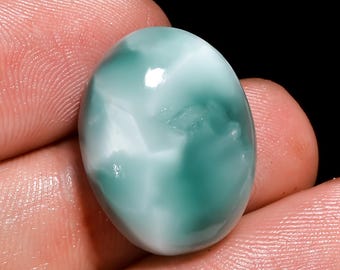 Natural Hemimorphite Cabochon, Oval Gemstone, 19 Carat Healing Crystal