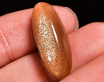 Oval Sunstone Cabochon, Natural Healing Crystal, 14 Carat (25X10X6 mm)